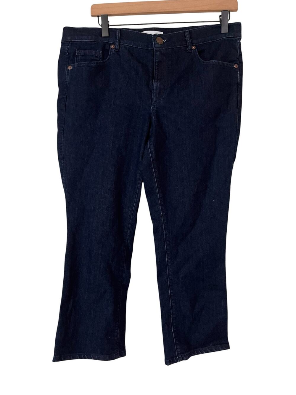 Loft Womens Dark Wash Modern Kick Crop Jeans Size 31 / 12